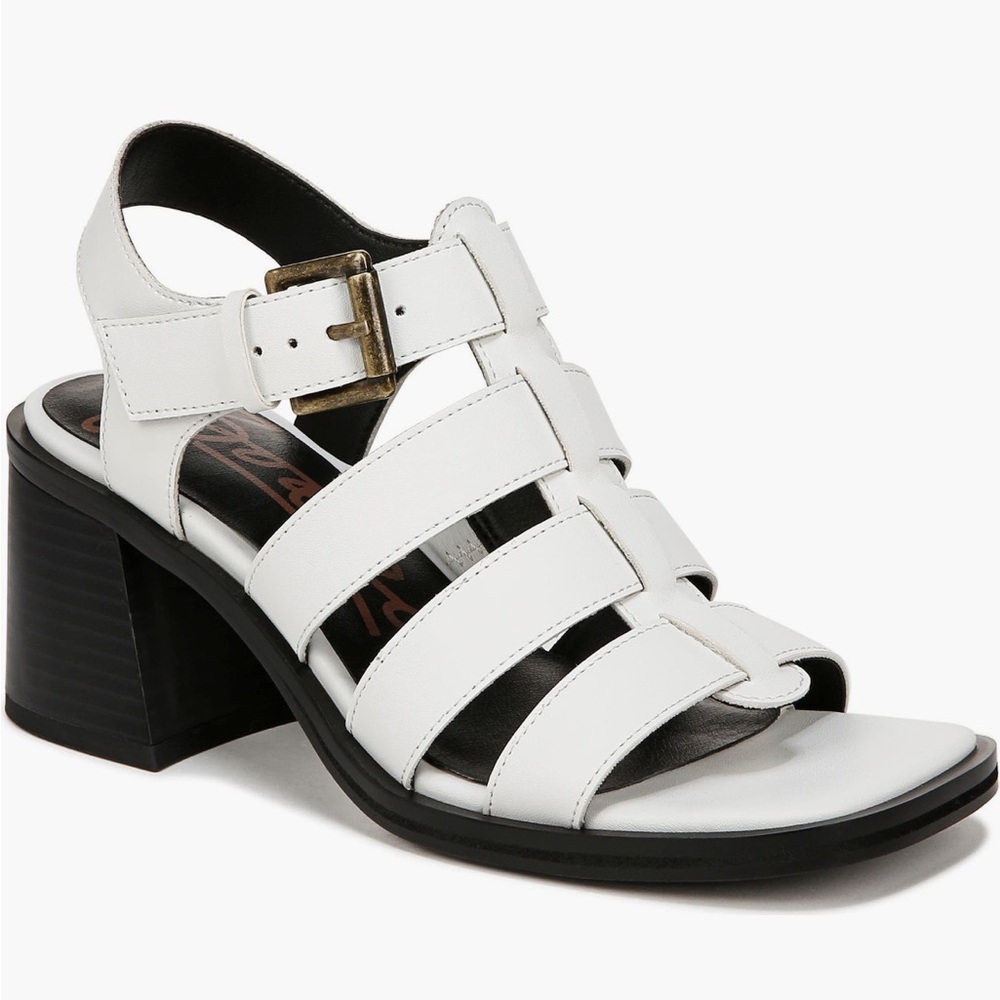 Zodiac White Block Heel Sandals
